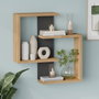 Hanah Home Ars1-Sa Estantería de Pared Roble y Antracita